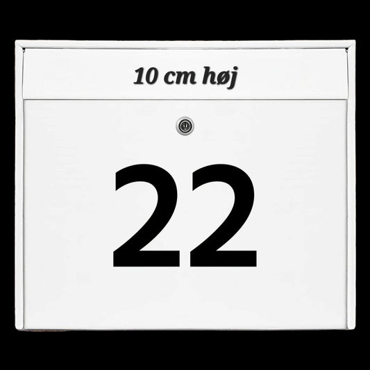 a white and black sign with the number 22 on it